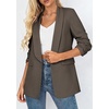 image:imagePRETTYGARDEN Womens 2026 Spring Blazers Business Casual Outfits Open Front Ruched 34 Sleeve Lightweight Work Suits JacketsGrey