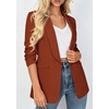 image:imagePRETTYGARDEN Womens 2026 Spring Blazers Business Casual Outfits Open Front Ruched 34 Sleeve Lightweight Work Suits JacketsRust