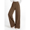 image:imagePRETTYGARDEN Womens Wide Leg Work Dress Pants Trousers  Palazzo Pant with Pockets Lightweight Flowy High Elastic Waistband Office Wear Business Casual Outfits Fashion ClothingBrown