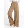 image:imagePRETTYGARDEN Womens Wide Leg Work Dress Pants Trousers  Palazzo Pant with Pockets Lightweight Flowy High Elastic Waistband Office Wear Business Casual Outfits Fashion ClothingKhaki