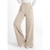 image:imagePRETTYGARDEN Womens Wide Leg Work Dress Pants Trousers  Palazzo Pant with Pockets Lightweight Flowy High Elastic Waistband Office Wear Business Casual Outfits Fashion ClothingBeige