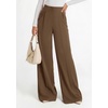 image:imagePRETTYGARDEN Womens Wide Leg Work Dress Pants Trousers  Palazzo Pant with Pockets Lightweight Flowy High Elastic Waistband Office Wear Business Casual Outfits Fashion ClothingBrown