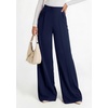 image:imagePRETTYGARDEN Womens Wide Leg Work Dress Pants Trousers  Palazzo Pant with Pockets Lightweight Flowy High Elastic Waistband Office Wear Business Casual Outfits Fashion ClothingNavy Blue