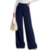 image:imagePRETTYGARDEN Womens Wide Leg Work Dress Pants Trousers  Palazzo Pant with Pockets Lightweight Flowy High Elastic Waistband Office Wear Business Casual Outfits Fashion ClothingNavy Blue