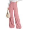 image:imagePRETTYGARDEN Womens Wide Leg Work Dress Pants Trousers  Palazzo Pant with Pockets Lightweight Flowy High Elastic Waistband Office Wear Business Casual Outfits Fashion ClothingPink