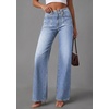 image:imagePRETTYGARDEN High Waisted Wide Leg Jeans for Women 2026 Trendy Baggy Straight Leg Stretchy Summer Denim Pants with PocketsBeau Blue