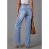 image:imagePRETTYGARDEN High Waisted Wide Leg Jeans for Women 2026 Trendy Baggy Straight Leg Stretchy Summer Denim Pants with PocketsBeau Blue