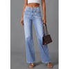 image:imagePRETTYGARDEN High Waisted Wide Leg Jeans for Women 2026 Trendy Baggy Straight Leg Stretchy Summer Denim Pants with PocketsBeau Blue