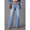 image:imagePRETTYGARDEN High Waisted Wide Leg Jeans for Women 2026 Trendy Baggy Straight Leg Stretchy Summer Denim Pants with PocketsBeau Blue