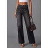 image:imagePRETTYGARDEN High Waisted Wide Leg Jeans for Women 2026 Trendy Baggy Straight Leg Stretchy Summer Denim Pants with PocketsBlack