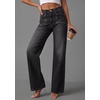 image:imagePRETTYGARDEN High Waisted Wide Leg Jeans for Women 2026 Trendy Baggy Straight Leg Stretchy Summer Denim Pants with PocketsBlack