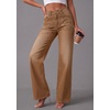image:imagePRETTYGARDEN High Waisted Wide Leg Jeans for Women 2026 Trendy Baggy Straight Leg Stretchy Summer Denim Pants with PocketsBrown
