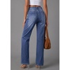 image:imagePRETTYGARDEN High Waisted Wide Leg Jeans for Women 2026 Trendy Baggy Straight Leg Stretchy Summer Denim Pants with PocketsDark Blue