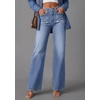 image:imagePRETTYGARDEN High Waisted Wide Leg Jeans for Women 2026 Trendy Baggy Straight Leg Stretchy Summer Denim Pants with PocketsDusk Blue