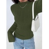 image:imagePRETTYGARDEN Sweaters for Women Lightweight Mock Neck Bell Long Sleeve Fitted Tops Ribbed Pullover 2026 Fall Fashion ClothingArmy Green