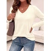 image:imagePRETTYGARDEN Womens Long Sleeve Shirts V Neck Basic Tees  Going Out Tops Soft Comfy Plain TShirts Loose Fit Tunic Blouses Casual Versatile Wear Brunch Outfits 2026 Fall ClothesBeige