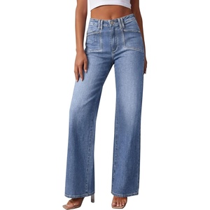 image:imagePRETTYGARDEN High Waisted Wide Leg Jeans for Women 2026 Trendy Baggy Straight Leg Stretchy Summer Denim Pants with PocketsDusk Blue