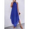 image:imagePRETTYGARDEN Summer Wedding Guest Dresses for Women 2026 Spring Long Flowy Halter Maxi Asymmetrical Beach Vacation SundressBlue