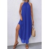 image:imagePRETTYGARDEN Summer Wedding Guest Dresses for Women 2026 Spring Long Flowy Halter Maxi Asymmetrical Beach Vacation SundressBlue