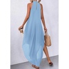 image:imagePRETTYGARDEN Summer Wedding Guest Dresses for Women 2026 Spring Long Flowy Halter Maxi Asymmetrical Beach Vacation SundressLight Blue