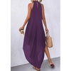 image:imagePRETTYGARDEN Summer Wedding Guest Dresses for Women 2026 Spring Long Flowy Halter Maxi Asymmetrical Beach Vacation SundressPurple