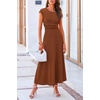 image:imagePRETTYGARDEN Two Piece Skirt Set for Women 2026 Summer Spring Dressy Casual Knit Travel Vacation Matching Lounge OutfitsDark Brown