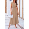 image:imagePRETTYGARDEN Two Piece Skirt Set for Women 2026 Summer Spring Dressy Casual Knit Travel Vacation Matching Lounge OutfitsKhaki