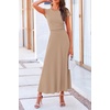 image:imagePRETTYGARDEN Two Piece Skirt Set for Women 2026 Summer Spring Dressy Casual Knit Travel Vacation Matching Lounge OutfitsKhaki