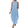 image:imagePRETTYGARDEN Summer Wedding Guest Dresses for Women 2026 Spring Long Flowy Halter Maxi Asymmetrical Beach Vacation SundressLight Blue