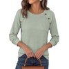 image:imagePRETTYGARDEN Fall Long Sleeve Waffle Knit Shirts for Women  Soft Stretchy Tops Casual Crew Neck Raglan Sleeves with Deco Buttons Loose Fit Tunics Comfy Clothes for Work WearSage Green