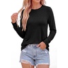 image:imagePRETTYGARDEN Long Sleeve Tshirts Shirts for Women Clothing  Soft Comfy Cotton Tees Loose Fitting Tops Crew Neck Underscrubs Basic Fall Clothes for Daily Wear amp Casual OutingsBlack