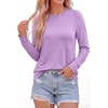 image:imagePRETTYGARDEN Long Sleeve Tshirts Shirts for Women Clothing  Soft Comfy Cotton Tees Loose Fitting Tops Crew Neck Underscrubs Basic Fall Clothes for Daily Wear amp Casual OutingsPurple