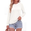 image:imagePRETTYGARDEN Long Sleeve Tshirts Shirts for Women Clothing  Soft Comfy Cotton Tees Loose Fitting Tops Crew Neck Underscrubs Basic Fall Clothes for Daily Wear amp Casual OutingsWhite