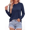image:imagePRETTYGARDEN Long Sleeve Tshirts Shirts for Women Clothing  Soft Comfy Cotton Tees Loose Fitting Tops Crew Neck Underscrubs Basic Fall Clothes for Daily Wear amp Casual OutingsNavy Blue