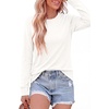 image:imagePRETTYGARDEN Long Sleeve Tshirts Shirts for Women Clothing  Soft Comfy Cotton Tees Loose Fitting Tops Crew Neck Underscrubs Basic Fall Clothes for Daily Wear amp Casual OutingsWhite