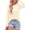image:imagePRETTYGARDEN Long Sleeve Tshirts Shirts for Women Clothing  Soft Comfy Cotton Tees Loose Fitting Tops Crew Neck Underscrubs Basic Fall Clothes for Daily Wear amp Casual OutingsBeige