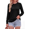 image:imagePRETTYGARDEN Long Sleeve Tshirts Shirts for Women Clothing  Soft Comfy Cotton Tees Loose Fitting Tops Crew Neck Underscrubs Basic Fall Clothes for Daily Wear amp Casual OutingsBlack