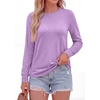 image:imagePRETTYGARDEN Long Sleeve Tshirts Shirts for Women Clothing  Soft Comfy Cotton Tees Loose Fitting Tops Crew Neck Underscrubs Basic Fall Clothes for Daily Wear amp Casual OutingsPurple