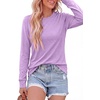 image:imagePRETTYGARDEN Long Sleeve Tshirts Shirts for Women Clothing  Soft Comfy Cotton Tees Loose Fitting Tops Crew Neck Underscrubs Basic Fall Clothes for Daily Wear amp Casual OutingsPurple