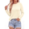 image:imagePRETTYGARDEN Long Sleeve Tshirts Shirts for Women Clothing  Soft Comfy Cotton Tees Loose Fitting Tops Crew Neck Underscrubs Basic Fall Clothes for Daily Wear amp Casual OutingsBeige