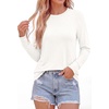 image:imagePRETTYGARDEN Long Sleeve Tshirts Shirts for Women Clothing  Soft Comfy Cotton Tees Loose Fitting Tops Crew Neck Underscrubs Basic Fall Clothes for Daily Wear amp Casual OutingsWhite