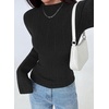 image:imagePRETTYGARDEN Womens Lightweight Mock Neck Sweaters  Bell Long Sleeve Tops Slim Fitted Pullover Soft Ribbed Knit Going Out Outfits Fall Winter Layering Fashion ClothingBlack