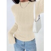 image:imagePRETTYGARDEN Womens Lightweight Mock Neck Sweaters  Bell Long Sleeve Tops Slim Fitted Pullover Soft Ribbed Knit Going Out Outfits Fall Winter Layering Fashion ClothingBeige