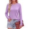 image:imagePRETTYGARDEN Long Sleeve Tshirts Shirts for Women Clothing  Soft Comfy Cotton Tees Loose Fitting Tops Crew Neck Underscrubs Basic Fall Clothes for Daily Wear amp Casual OutingsPurple