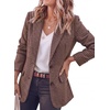 image:imagePRETTYGARDEN Fall Blazers for Women Business Casual  Long Sleeve Plaid Houndstooth Notch Lapel Pockets Oversized Blazer Outerwear Trendy Suit Jackets 2026 Winter Work OutfitsPlaid Pink