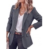 image:imagePRETTYGARDEN Fall Blazers for Women Business Casual  Long Sleeve Plaid Houndstooth Notch Lapel Pockets Oversized Blazer Outerwear Trendy Suit Jackets 2026 Winter Work OutfitsPlaid Navy Blue