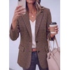 image:imagePRETTYGARDEN Fall Blazers for Women Business Casual  Long Sleeve Plaid Houndstooth Notch Lapel Pockets Oversized Blazer Outerwear Trendy Suit Jackets 2026 Winter Work OutfitsPlaid Pink
