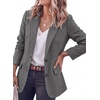 image:imagePRETTYGARDEN Fall Blazers for Women Business Casual  Long Sleeve Plaid Houndstooth Notch Lapel Pockets Oversized Blazer Outerwear Trendy Suit Jackets 2026 Winter Work OutfitsPlaid Black