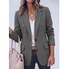 image:imagePRETTYGARDEN Fall Blazers for Women Business Casual  Long Sleeve Plaid Houndstooth Notch Lapel Pockets Oversized Blazer Outerwear Trendy Suit Jackets 2026 Winter Work OutfitsPlaid Black