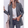 image:imagePRETTYGARDEN Fall Blazers for Women Business Casual  Long Sleeve Plaid Houndstooth Notch Lapel Pockets Oversized Blazer Outerwear Trendy Suit Jackets 2026 Winter Work OutfitsPlaid Navy Blue